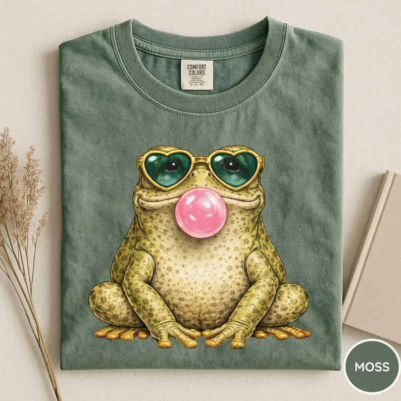 Funny Frog Shirt, Frog With Sunglasses Gum Shirt