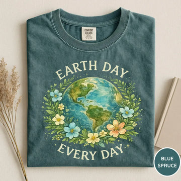 Earth Day Every Day Shirt, Botanical Earth Tee