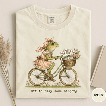 Off To Play Mahjong Frog Shirt, Funny Mahjong Shirt