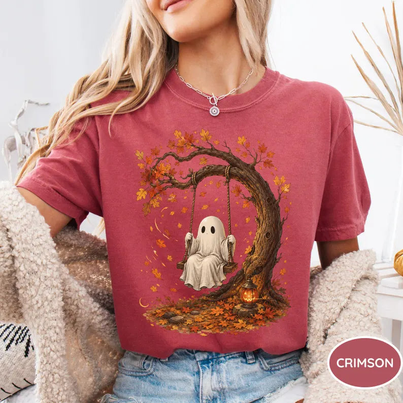 Cute Ghost Swing Shirt, Fall Halloween Ghost Shirt